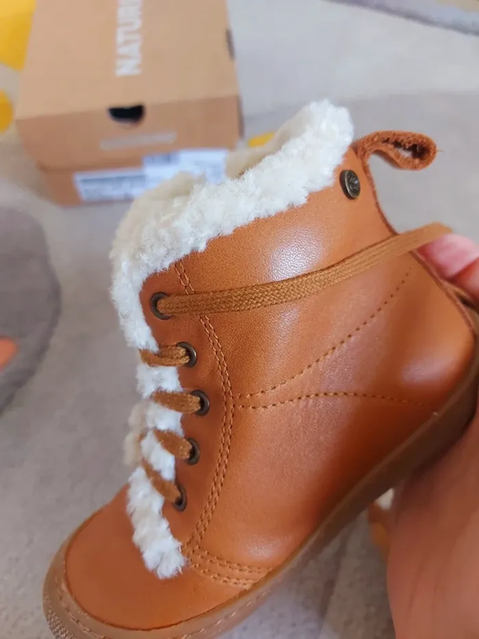 Bottines Naturino Bebay ZIP cognac écru 26 - photo numéro 8