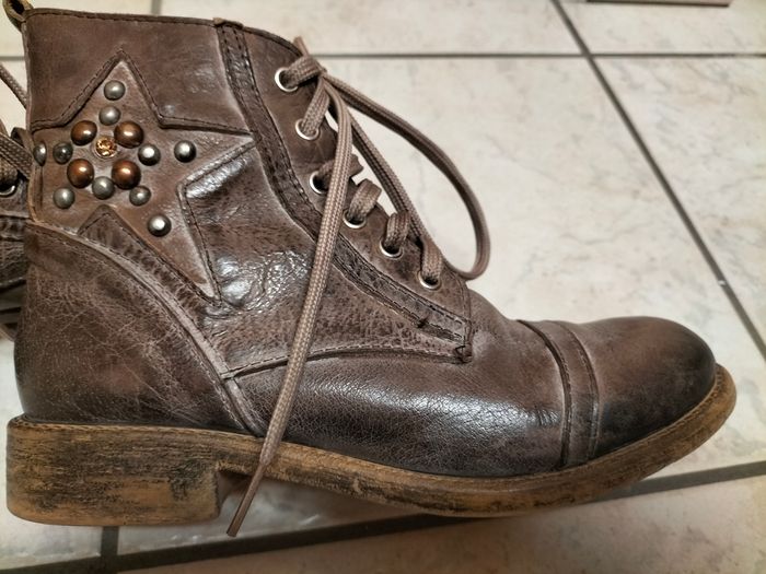 Chaussures montantes marron vieilli - photo numéro 4