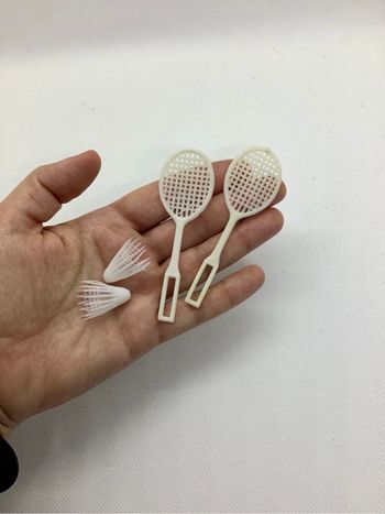 Lot loisirs Barbie Mattel vintage 2 raquettes 2 volants badminton tennis plage été