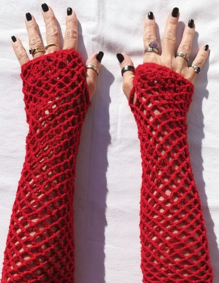 Mitaines DIABLOTINES fait main au crochet - photo numéro 2