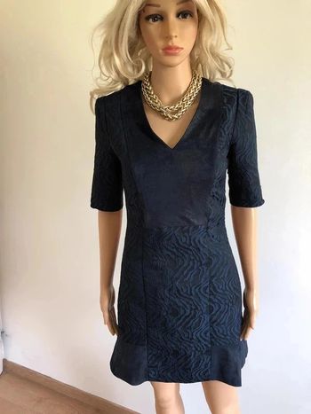 Robe jacquard bleue marine neuve Morgan taille 34