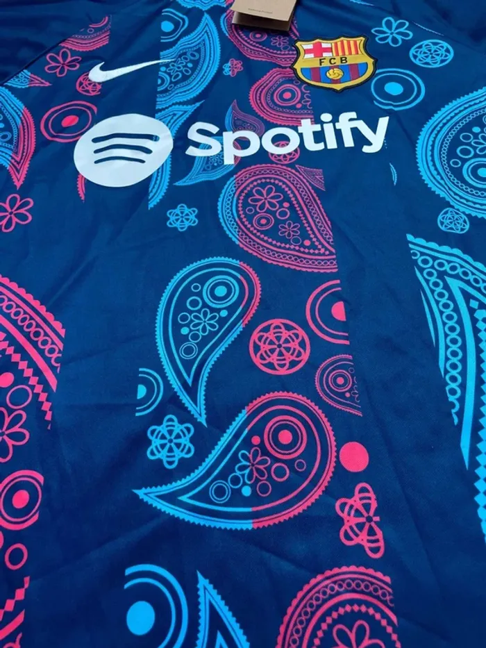 Maillot concept foot Barcelone bleu édition Paisley taille M - photo numéro 4