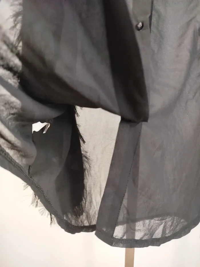 Chemise noire transparente à plumes franges Klair - Taille L A615 - photo numéro 5
