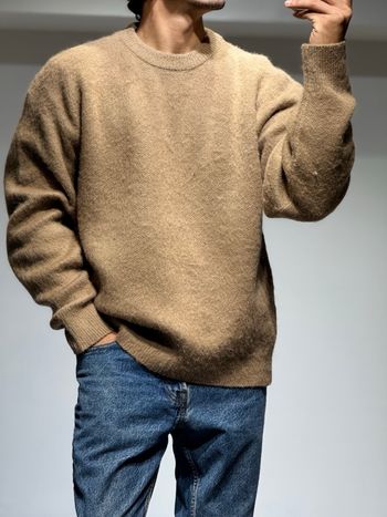 Pull homme oversize caramel