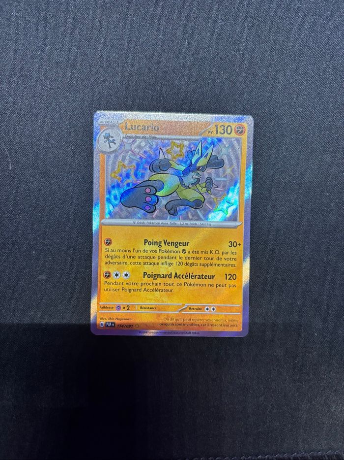 Carte Pokémon lucario shiny 174/91 destinée de paldea NM