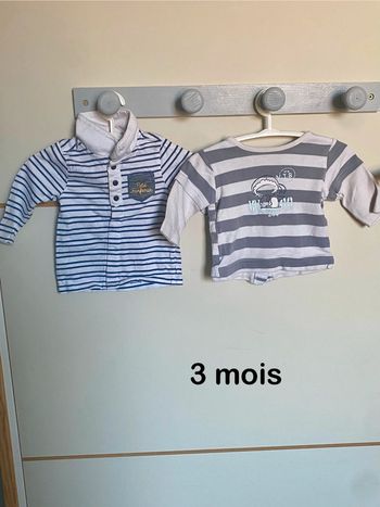 Lot de 2 tee-shirts en taille 3 mois