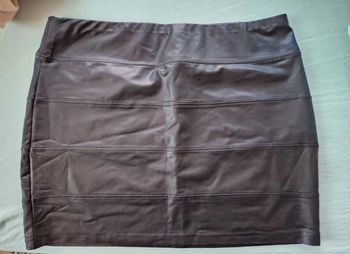 Mini jupe femme C&A simili cuir noir 40