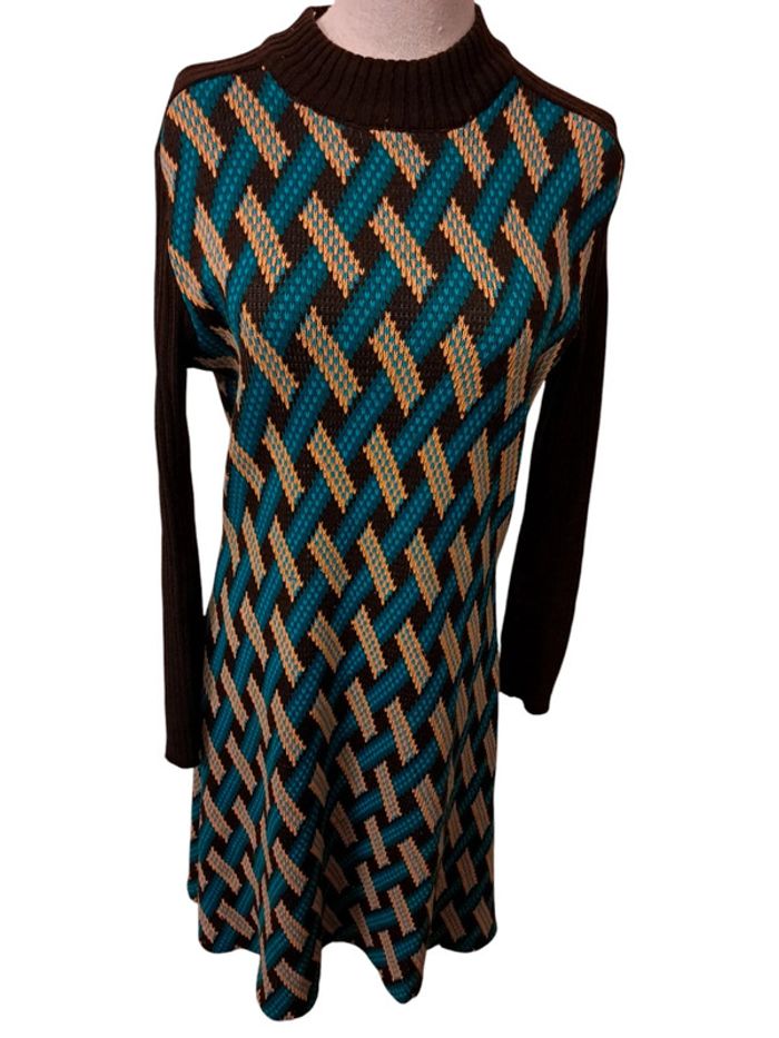 robe d'hiver marron et bleu taille M