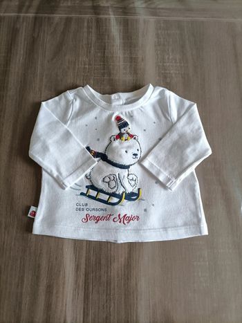 T Shirt manches longues ours polaire Sergent Major 3 mois