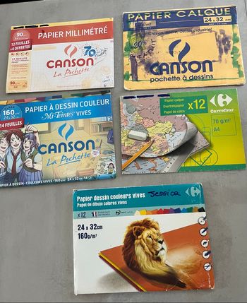 Papiers canson couleur millimetré calque