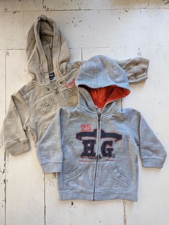 Lot de 2 sweats zippés 18 mois