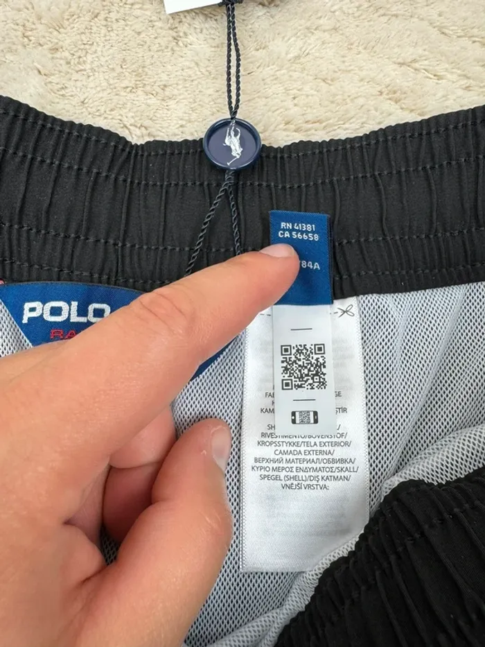 Short de Bain Ralph Lauren Sport Noir Uni Neuf Taille M - photo numéro 8