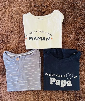 Lot t shirt 6 mois Kiabi