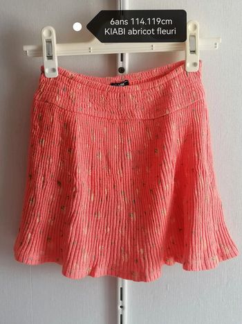 Jupe printemps été abricot fleuri 6ans 114.119cm