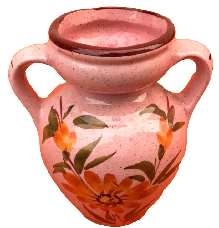 Ancien vase   Céramique émaillée   Décor floral - photo numéro 7
