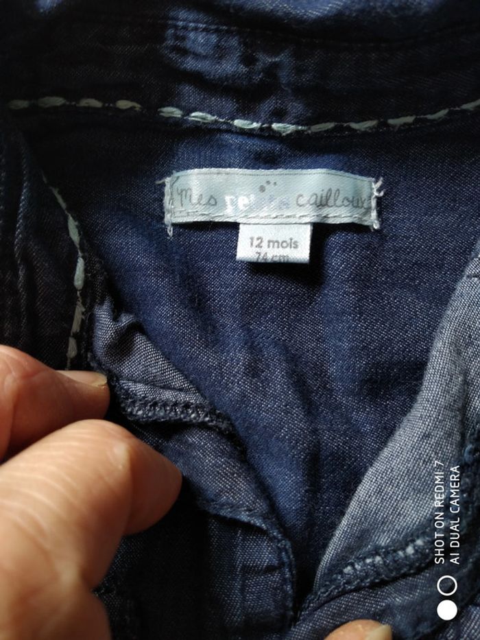 Mes petits cailloux combinaison en jean 12 mois - photo numéro 3