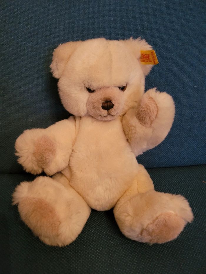 RARE Ours ancien Steiff 100% articulé tête mains pieds 26cm doudou miel crème beige collection - photo numéro 2