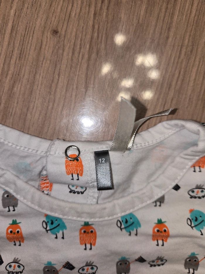 Joli pyjamas / grenouillère en coton fille 12 mois - photo numéro 5