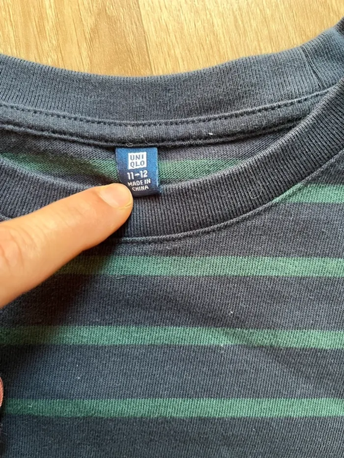 Pull à rayures en coton Uniqlo taille 11/12 ans - photo numéro 2