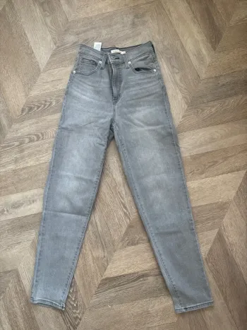 Jean mom gris taille haute