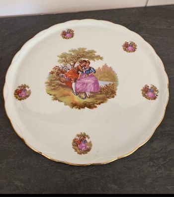 Grande assiette / plat de présentation  porcelaine Fragonard