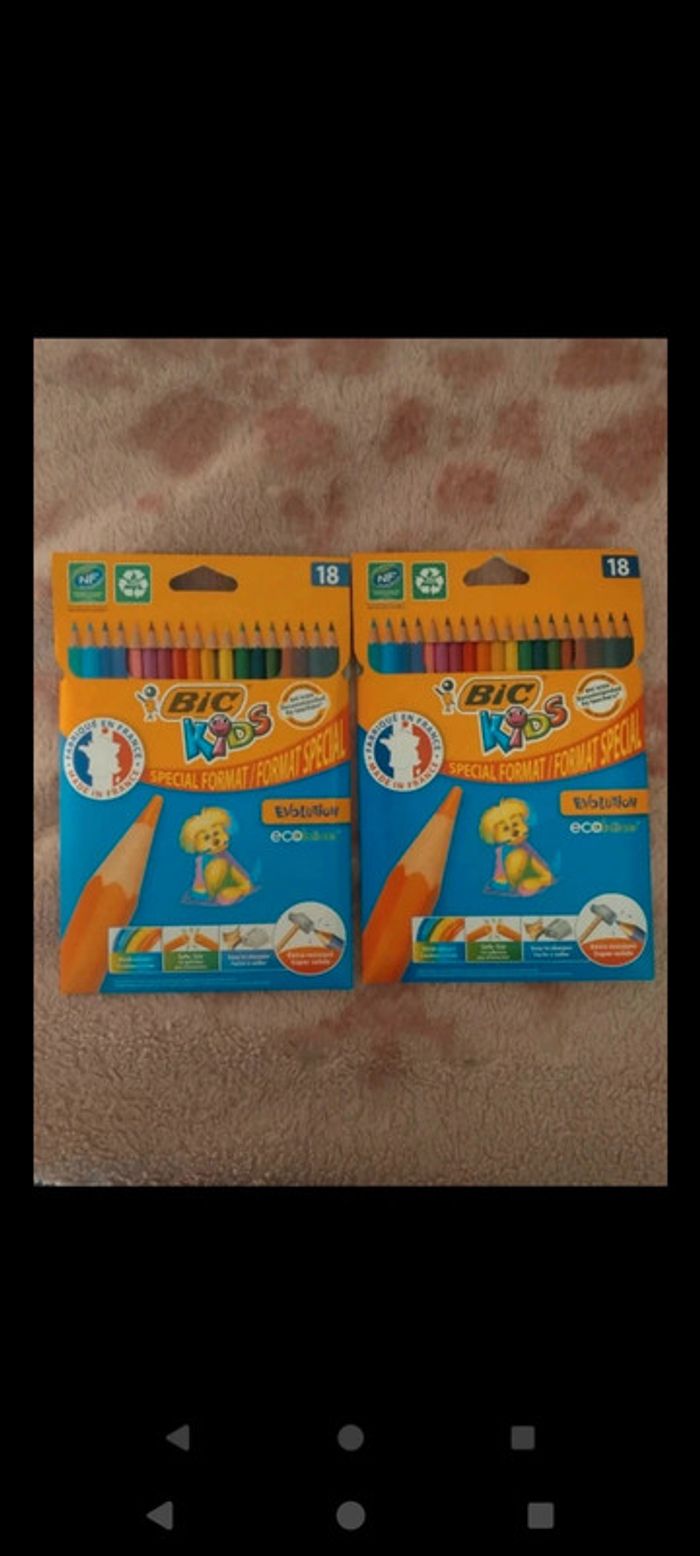 Lot de 2 paquets de crayons couleurs bic neuf
