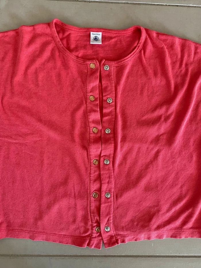Cardigan corail Petit Bateau 10 ans en coton et lin - photo numéro 14