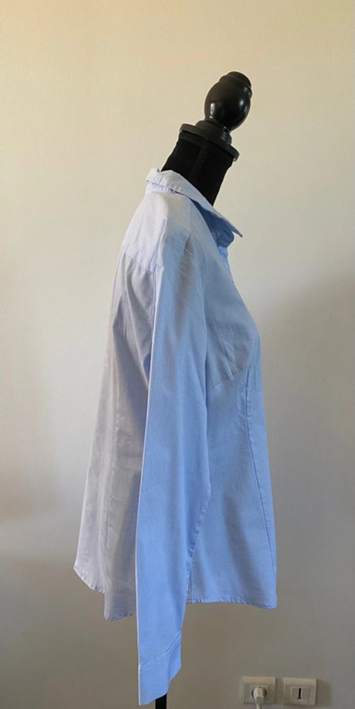 Chemise Kiabi blanche et bleue à rayures taille 40 - photo numéro 6