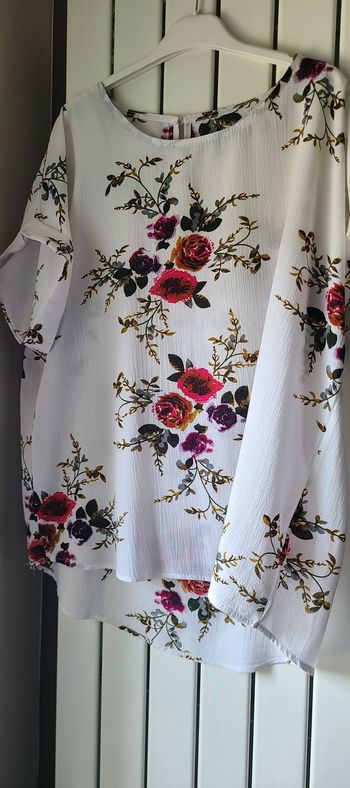 Chemisier à manches courtes imprimé floral pour femmes