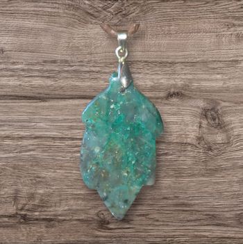 Pendentif chrysocolle pierre naturelle lithotherapie