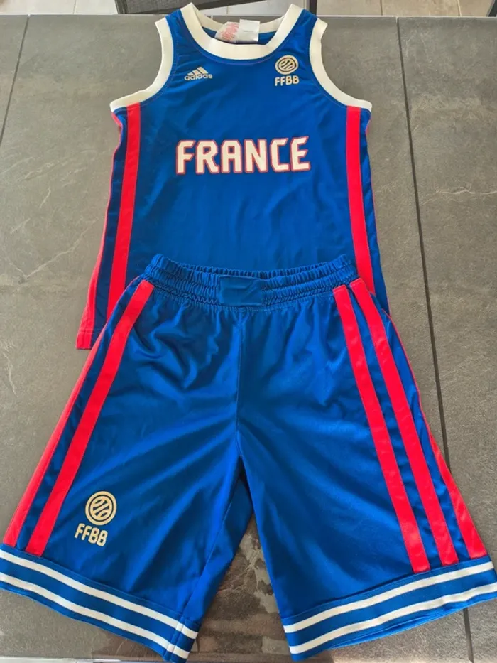 Ensemble Sport Basket-ball officiel France - Adidas - 8 ans - FFBB