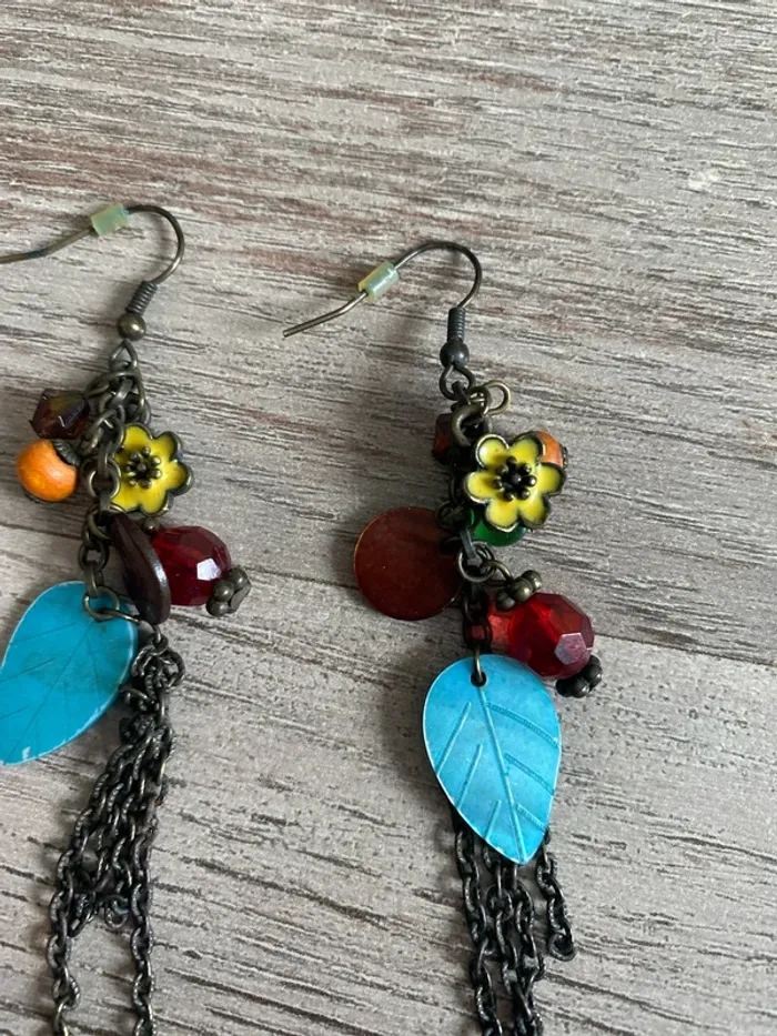Boucles d’oreilles à fleurs vintage - photo numéro 2