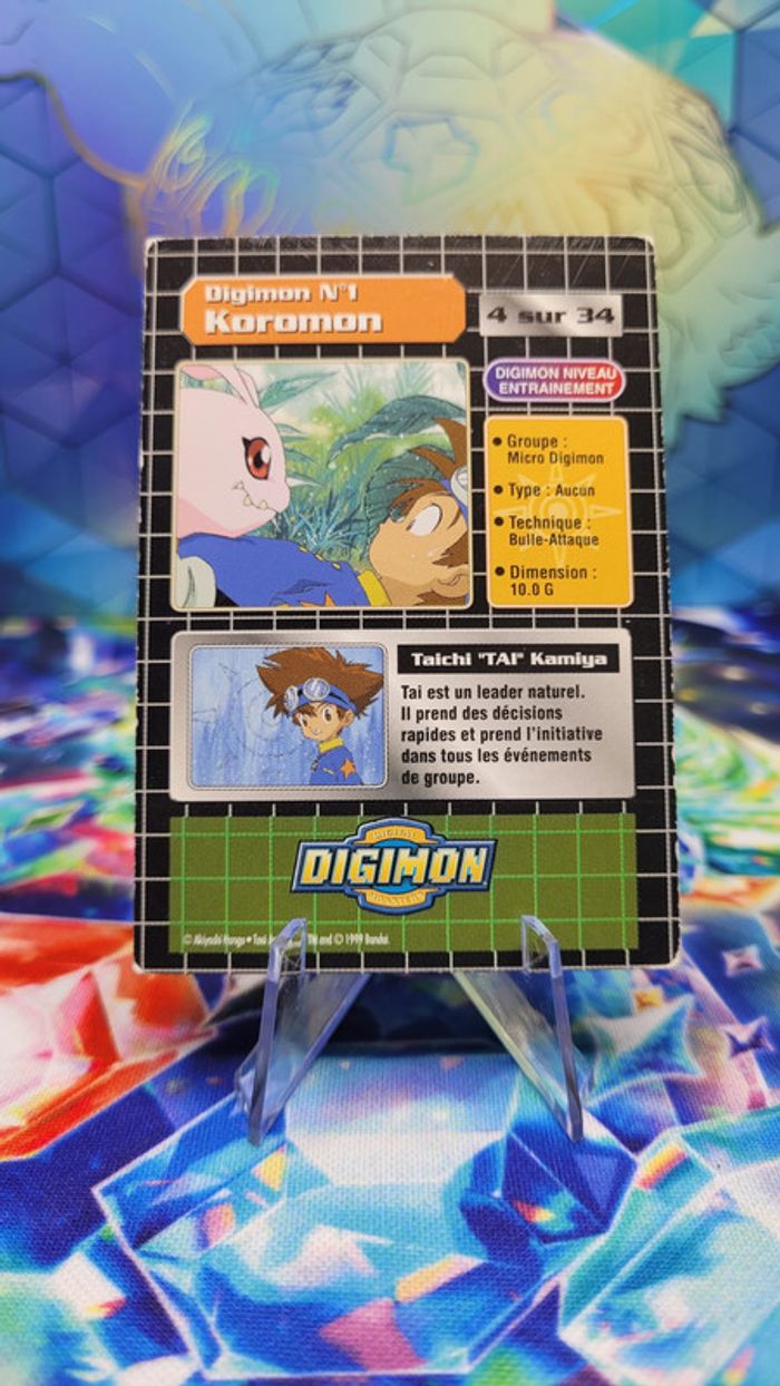 Carte Digimon Tai & Koromon 4/34 Édition Série TV - photo numéro 2