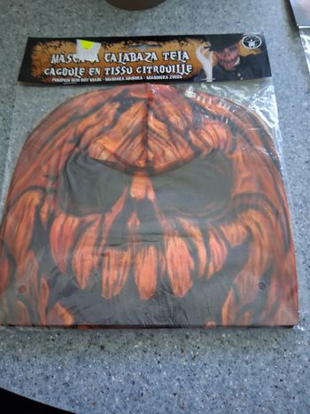 Masque halloween  " citrouille " en tissu