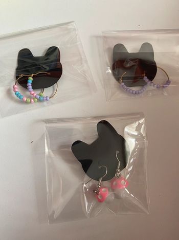 Idée cadeau noël - Lot de 3 paires de boucles d’oreilles perles champignons