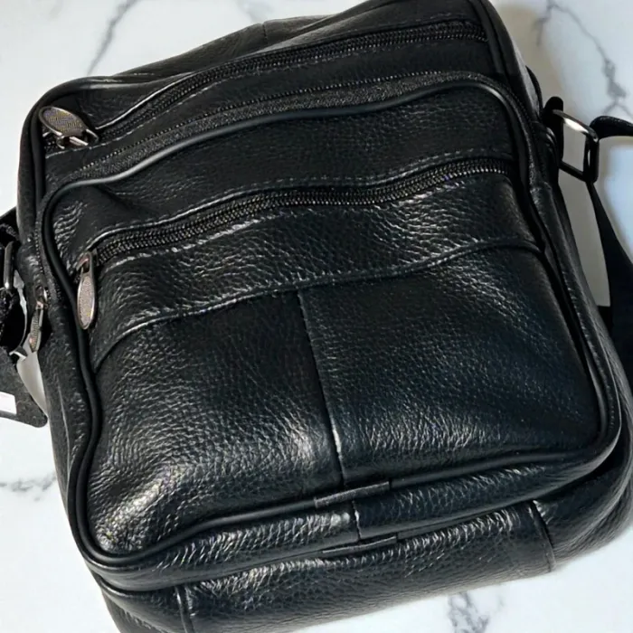 Sacoche cuir noir véritable noire neuve - photo numéro 3