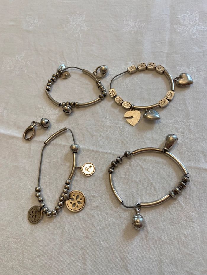 Bracelet en argent quatre rangs élastiques Réminiscence - photo numéro 15