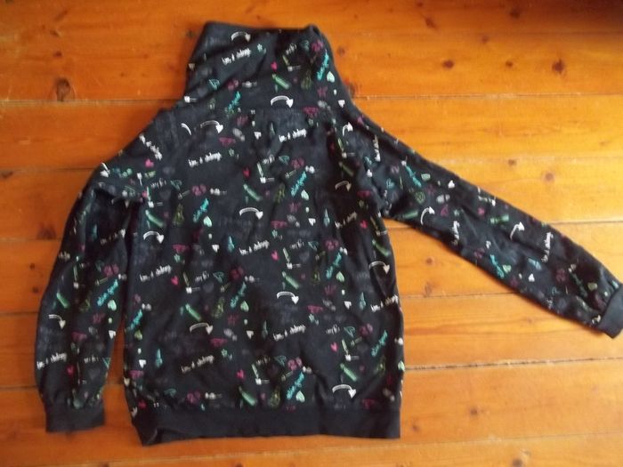 Sweat noir imprimé col montant Bilook 12 ans/152 cm (SW2) - photo numéro 6