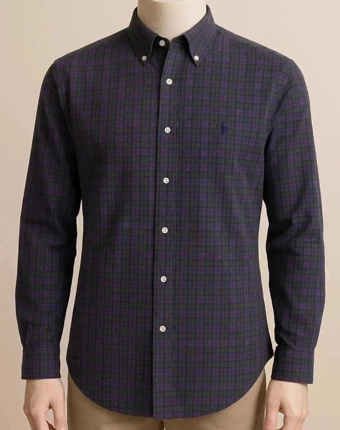 Chemise Ralph Lauren Vichy Vert & Violet - Vintage Y2K