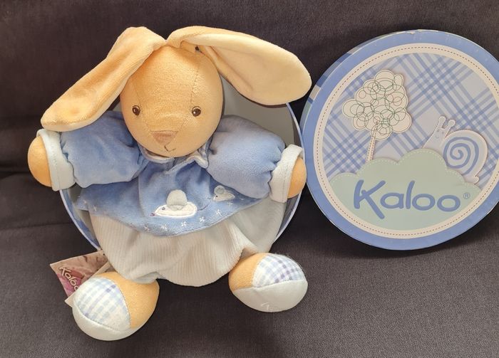 Peluche Lapin souricette patapouf bleu - Kaloo - photo numéro 2