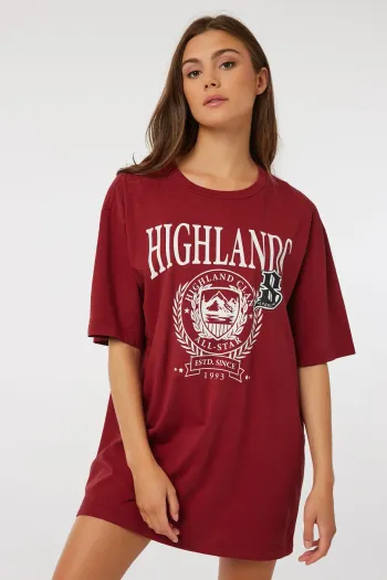 T-shirt "Rose + Vine" imprimé « Highland Clean Sport All-Star 1993 » rouge femme taille M Neuf 