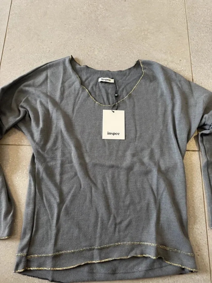 Haut gris Inspee, taille S, neuf avec étiquette, - photo numéro 3