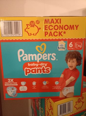 Couches pampers 6 baby dry pants taille6