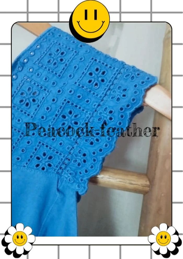 Débardeur bleu xl broderie anglaise kiabi - photo numéro 2
