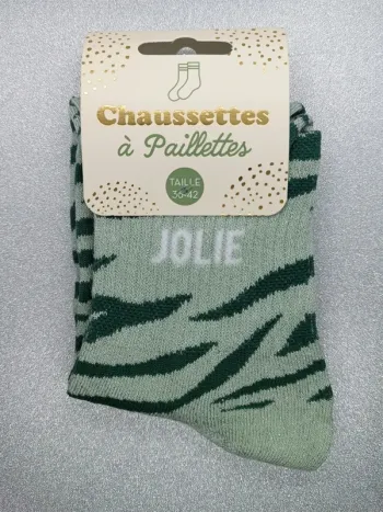Chaussette à paillettes message