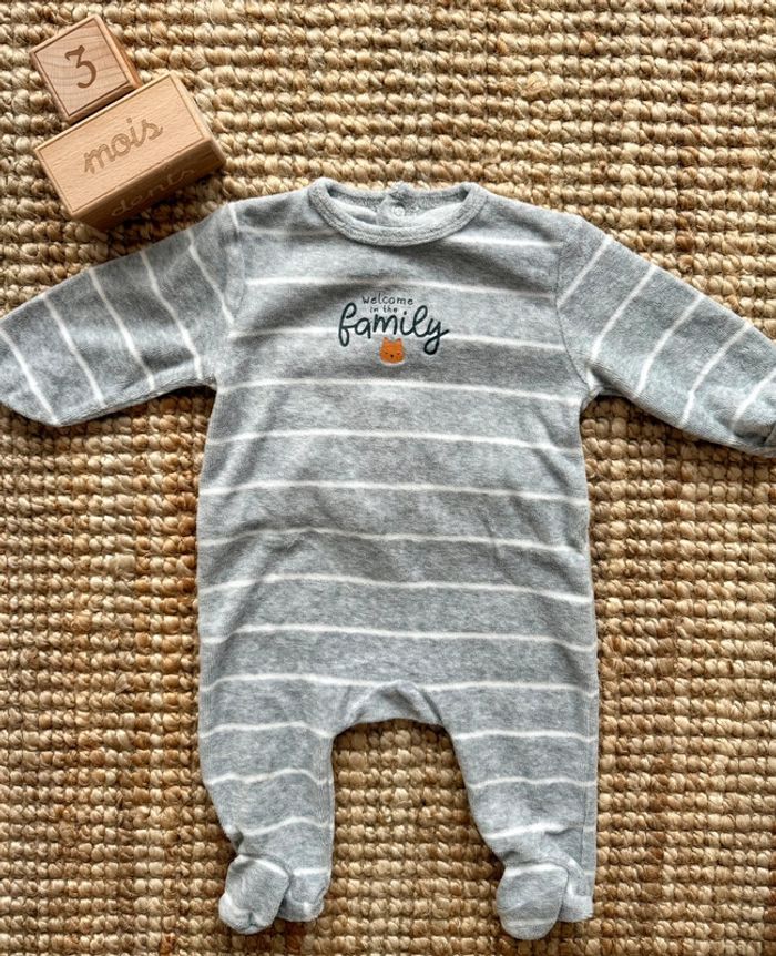 Pyjama velours Kiabi 3mois / 60cm