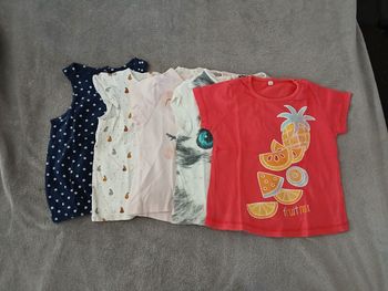 Lot de 5 t- shirt manches courtes 18 mois fille