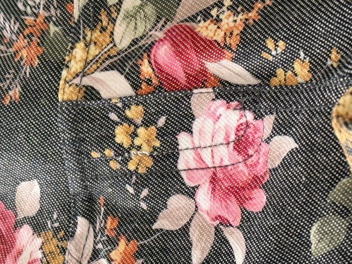 Caleçon legging fleuri sur fond Jean taille S - photo numéro 6