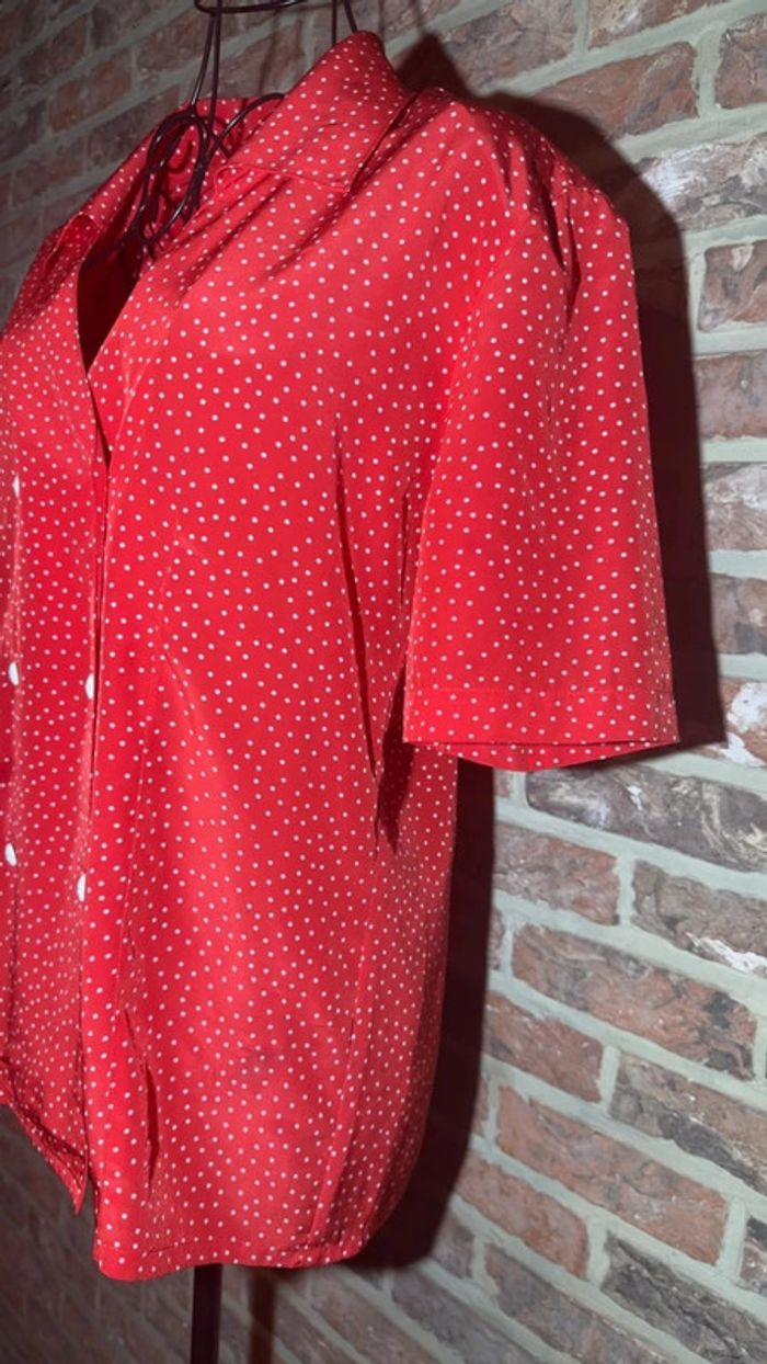 Chemisier rouge à poids blancs Rositta S/M - photo numéro 6
