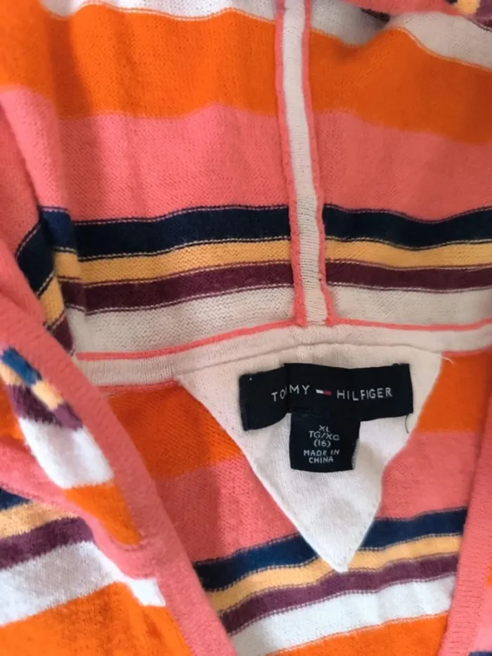 Sweat capuche fin coloré troué fille XL Tommy Hilfiger - photo numéro 3